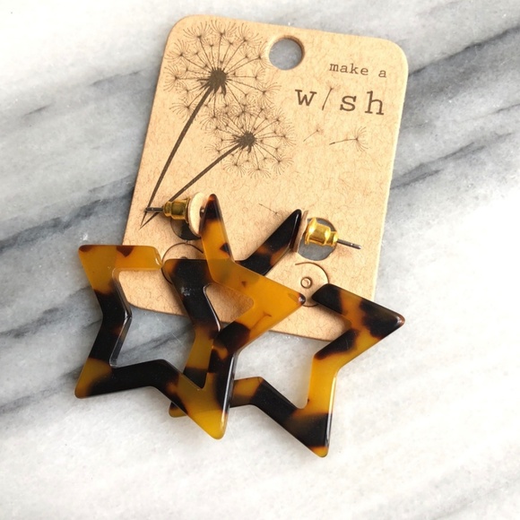 Star tortoise earrings enamel open star earrings - Picture 4 of 5